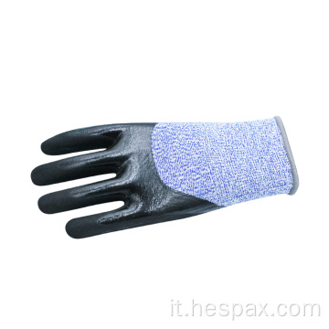 Guanti di nitrile sabbiosi Hespax HPPE Anti Cut